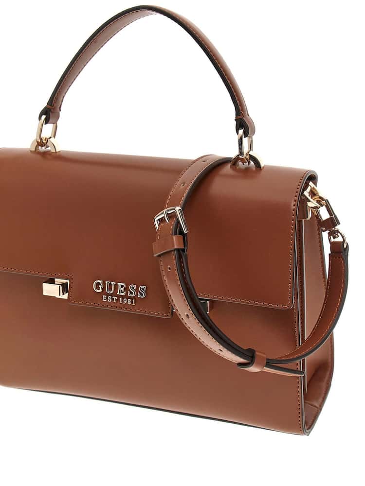Guess 100% Cotton Aldith Top Handle Flap Bag