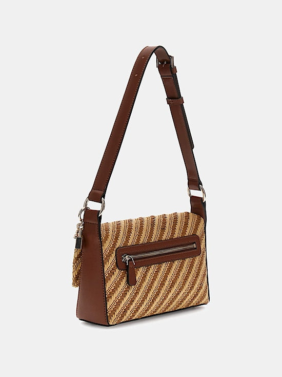 Simona raffia mini shoulder bag