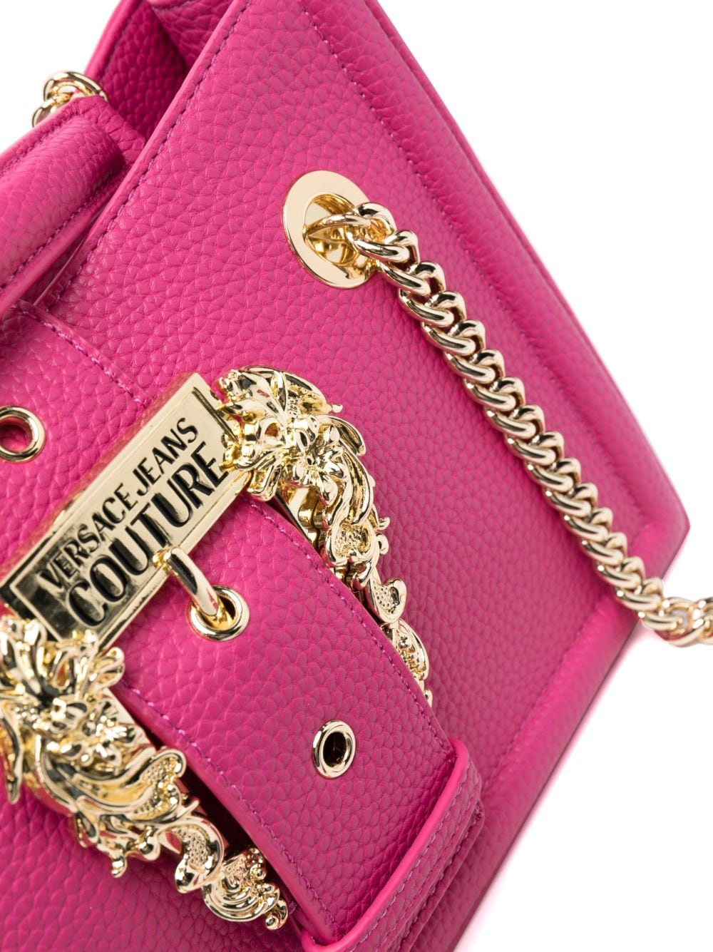 logo-engraved buckle shoulder bag