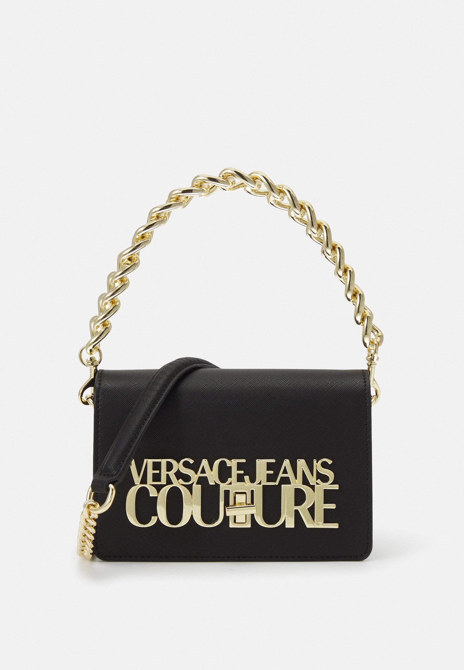 logo-lettering faux-leather crossbody bag