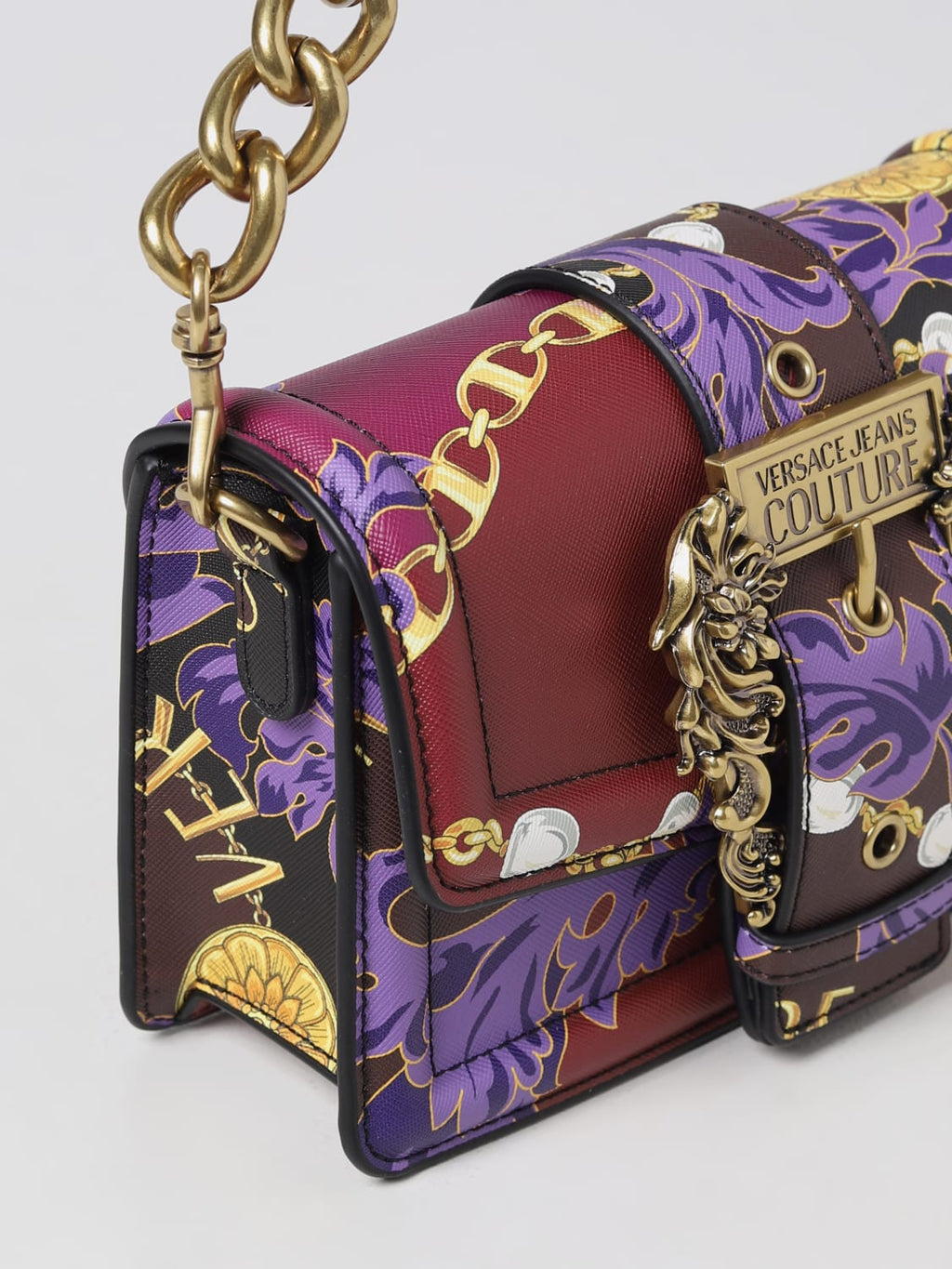 Chain Couture faux-leather crossbody bag