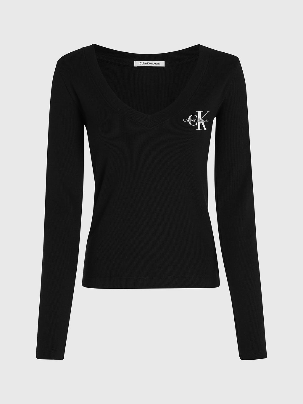 Slim Ribbed V-Neck Top