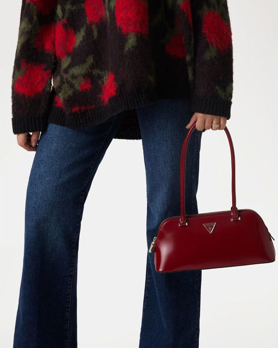 Guess Arnela Patent Shoulder Bag