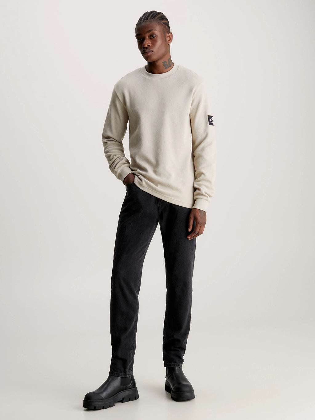 Slim Long Sleeve Waffle T-Shirt