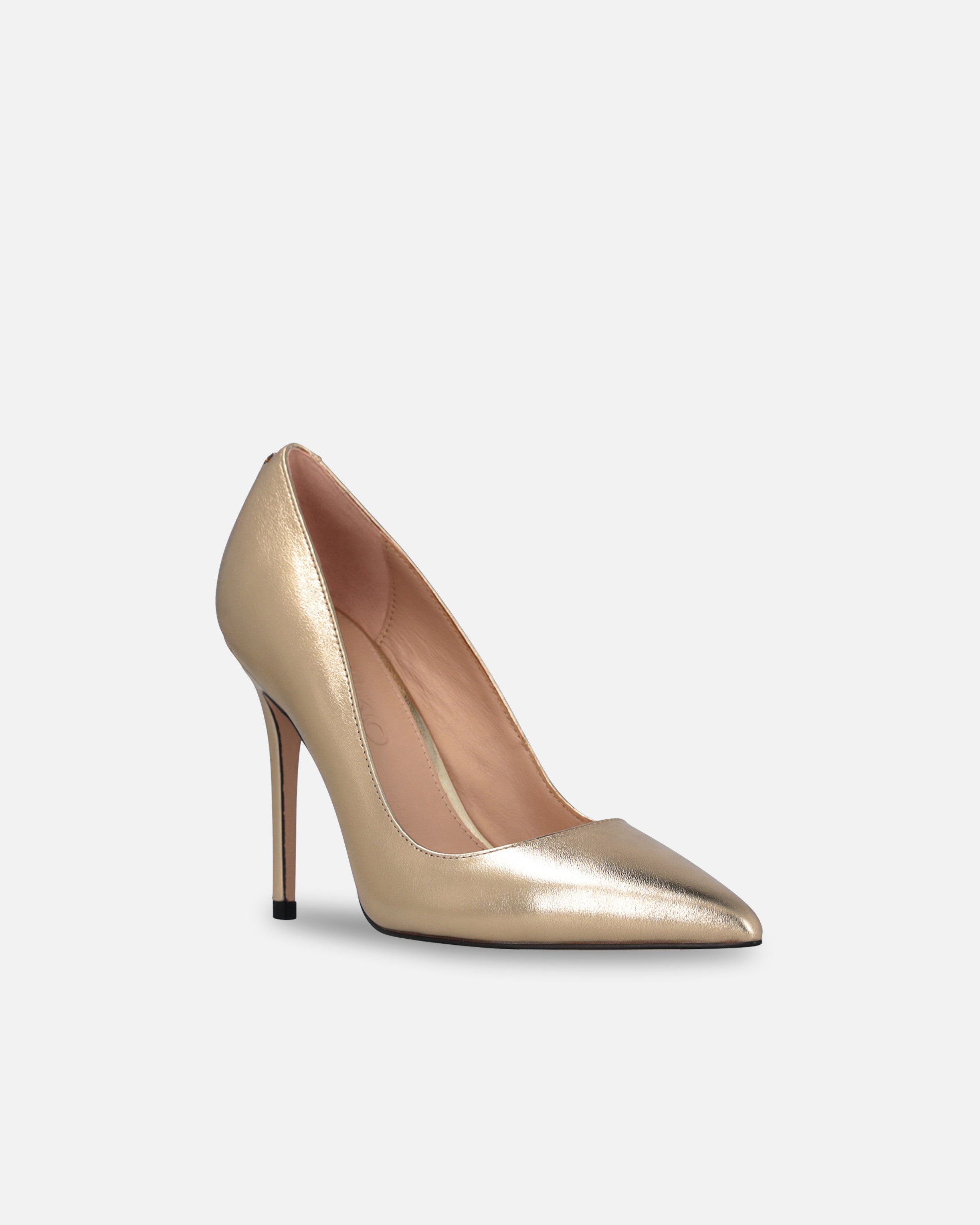Heeled laminated nappa leather pumps
