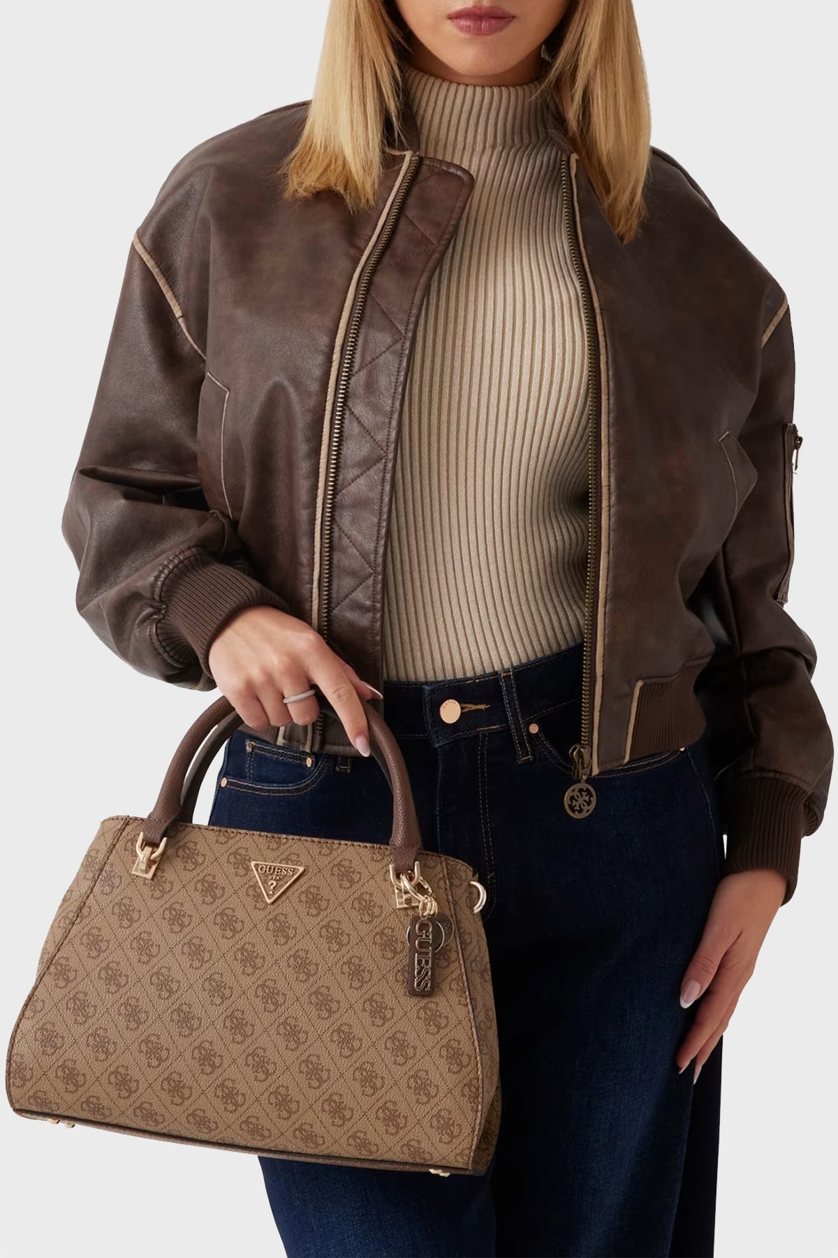 Noelle saffiano handbag