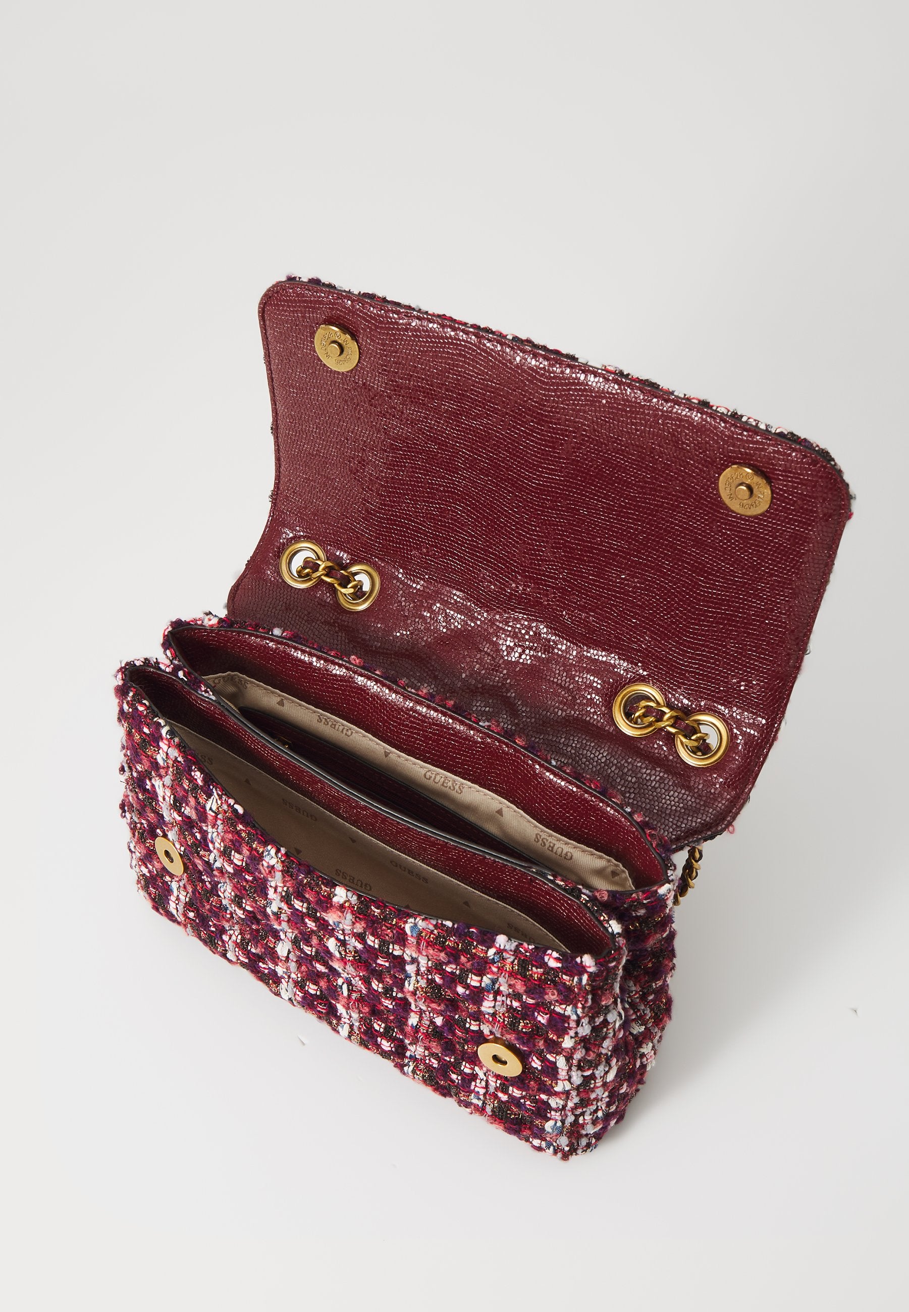 GIULLY CONVERTIBLE FLAP - Across body bag - burgundy multi