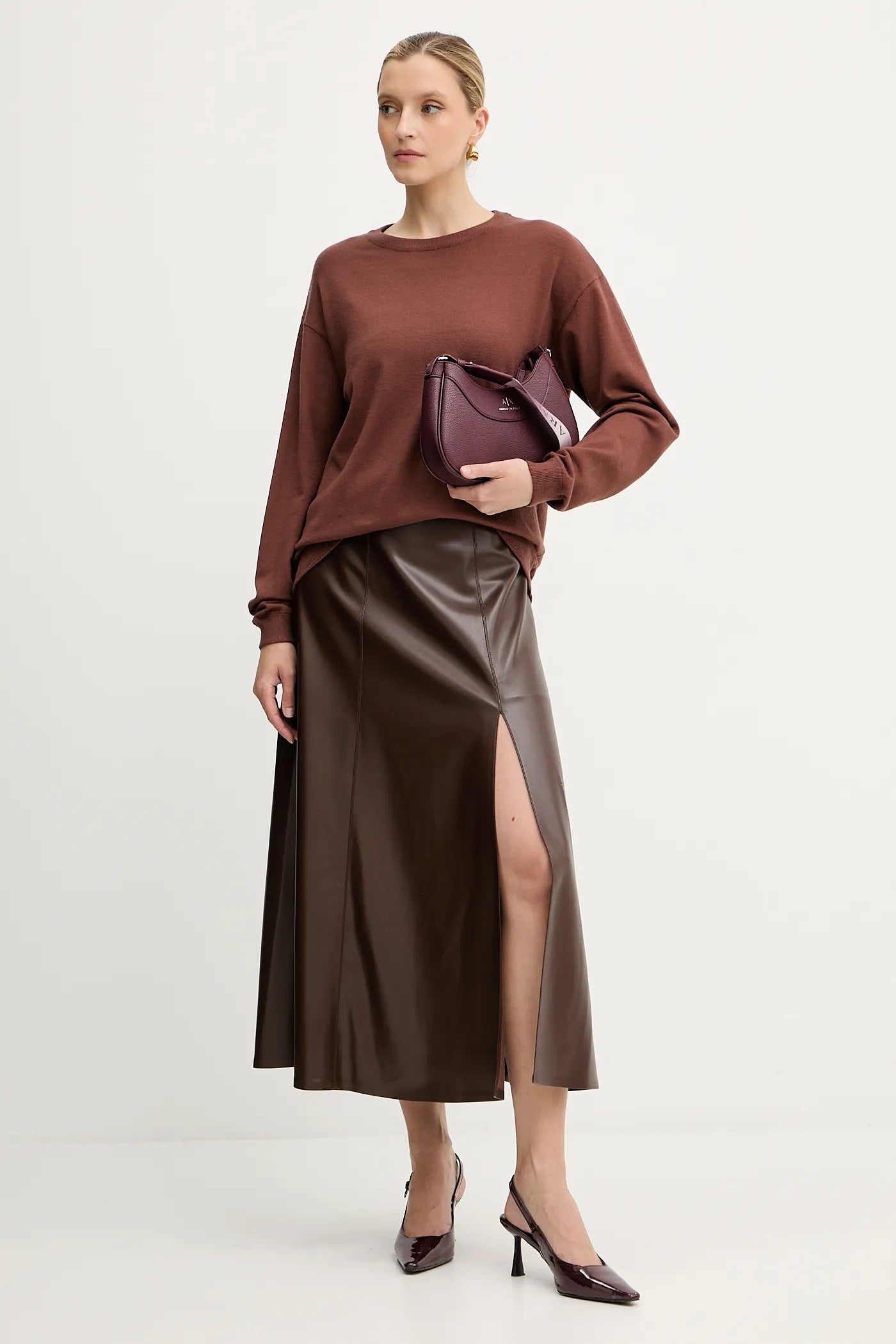 Armani Exchange women's faux leather shoulder bag