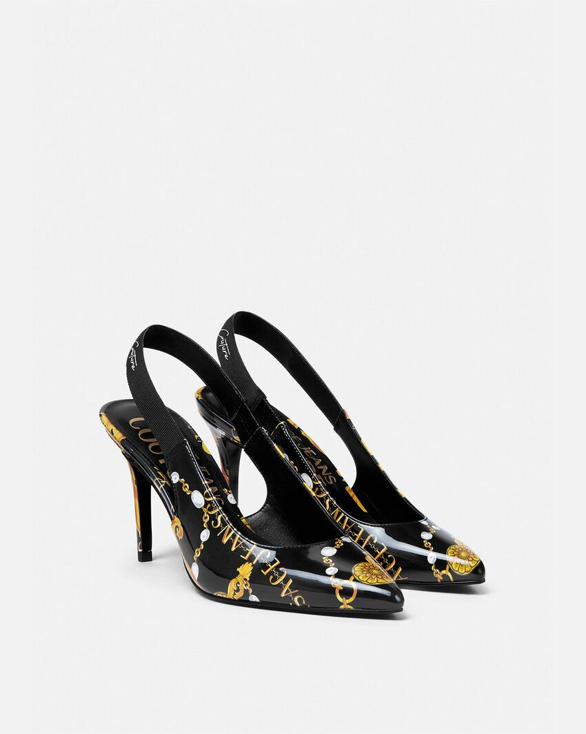 CHAIN COUTURE SCARLETT SLINGBACK PUMPS