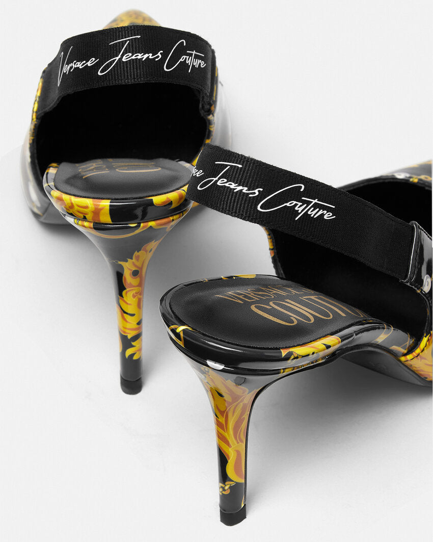 CHAIN COUTURE SCARLETT SLINGBACK PUMPS