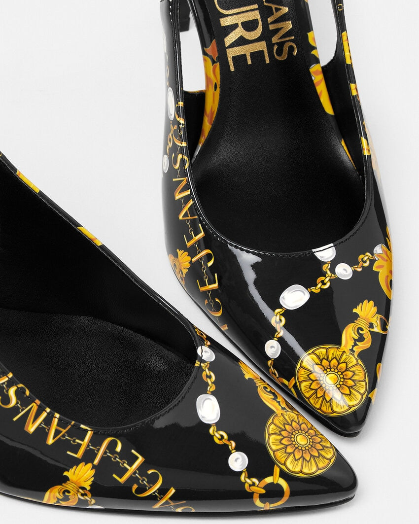 CHAIN COUTURE SCARLETT SLINGBACK PUMPS