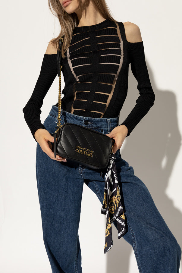 QUILTED SHOULDER BAG WITH LOGO